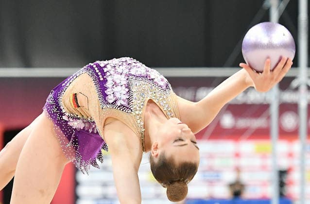 25.07.2026, xhbx, Turnen Rhythmische Sportgymnastik, Deutsche Meisterschaften 2026 v.l. Viktoria Steinfeld (TSV Schmiden 1902) Übung mit dem Balll (DFL DFB REGULATIONS PROHIBIT ANY USE OF PHOTOGRAPHS as IMAGE SEQUENCES and or QUASI-VIDEO) Hannover *** July 25, 2026, xhbx, Rhythmic Gymnastics, 2026 German Championships by Viktoria Steinfeld, TSV Schmiden 1902, Ball Routine. DFL and DFB regulations prohibit any use of photographs as image sequences and or quasi-video. Hanover