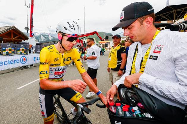 Tour de France 2026 Stage 20 ALPE D HUEZ, FRANCE - JULY 25 : Pogacar Tadej (SLO) of UAE Team Emirates XRG after the race during stage 20 of the 113rd edition of Tour de France an UCI World Tour 2.UWT cycling road race stage for Men Elite of 171 km with start in Le Bourg d Oissans and finish in Alpe d Huez on July 25, 2026 in Alpe d Huez, France, 25 07 2026 Alpe d Huez France  Copyright: xLucaxBettinix