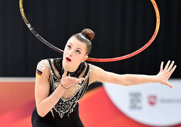 25.07.2026, xhbx, Turnen Rhythmische Sportgymnastik, Deutsche Meisterschaften 2026 v.l. Lada Pusch (Reifen) (DFL DFB REGULATIONS PROHIBIT ANY USE OF PHOTOGRAPHS as IMAGE SEQUENCES and or QUASI-VIDEO) Hannover *** July 25, 2026, xhbx, Gymnastics, Rhythmic Gymnastics, 2026 German Championships v l Lada Pusch, Hoop, DFL, DFB. REGULATIONS PROHIBIT ANY USE OF PHOTOGRAPHS AS IMAGE SEQUENCES AND OR QUASI-VIDEO. Hanover