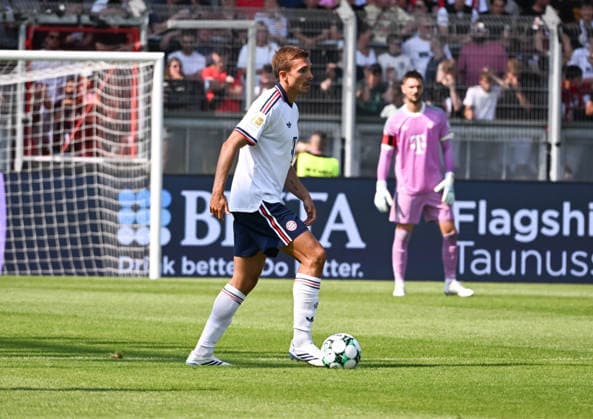 25.07.2026, xsltx, Fussball Testspiel, SV Wehen Wiesbaden - FC Bayern München v.l. Joao Palhinha (FC Bayern München) (DFL DFB REGULATIONS PROHIBIT ANY USE OF PHOTOGRAPHS as IMAGE SEQUENCES and or QUASI-VIDEO) *** July 25, 2026, xsltx, Soccer Friendly Match, SV Wehen Wiesbaden vs. FC Bayern Munich, Joao Palhinha, FC Bayern Munich. DFL and DFB regulations prohibit any use of photographs as image sequences and or quasi-video.
