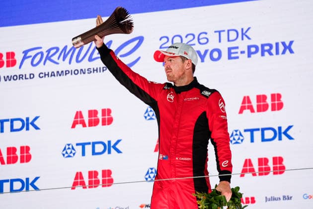 2026 FORMULA E TOKYO ePRIX CASSIDY Nick (nzl), CitroÃ«n Racing Formula E Team, CitroÃ«n, portrait, podium during the Tokyo ePrix, 14th and 15th round of the 2025-26 ABB FIA Formula E World Championship, WM, Weltmeisterschaft on the Tokyo Street Circuit from July 24 to 26, 2026 in Tokyo, Japan - TokyoJapan  Copyright: xJULIENxDELFOSSEx