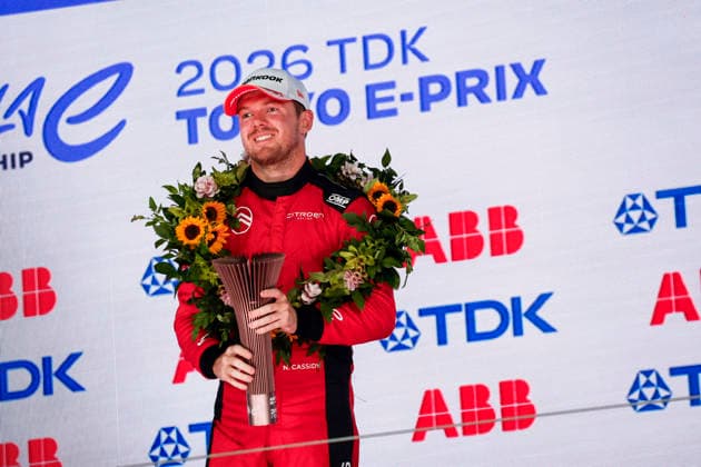 2026 FORMULA E TOKYO ePRIX CASSIDY Nick (nzl), CitroÃ«n Racing Formula E Team, CitroÃ«n, portrait, podium during the Tokyo ePrix, 14th and 15th round of the 2025-26 ABB FIA Formula E World Championship, WM, Weltmeisterschaft on the Tokyo Street Circuit from July 24 to 26, 2026 in Tokyo, Japan - TokyoJapan  Copyright: xJULIENxDELFOSSEx