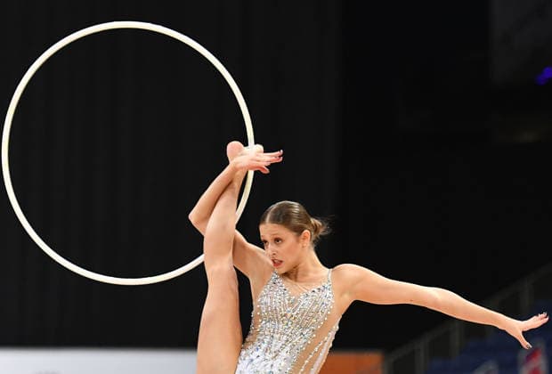 25.07.2026, xhbx, Turnen Rhythmische Sportgymnastik, Deutsche Meisterschaften 2026 v.l. Anastasia Simakova (TSV Schmiden 1902) Übungen mit dem Reifen (DFL DFB REGULATIONS PROHIBIT ANY USE OF PHOTOGRAPHS as IMAGE SEQUENCES and or QUASI-VIDEO) Hannover *** July 25, 2026, xhbx, Rhythmic Gymnastics, 2026 German Championships by Anastasia Simakova, TSV Schmiden 1902, Hoop Routine. DFL and DFB regulations prohibit any use of photographs as image sequences and or quasi-video. Hanover