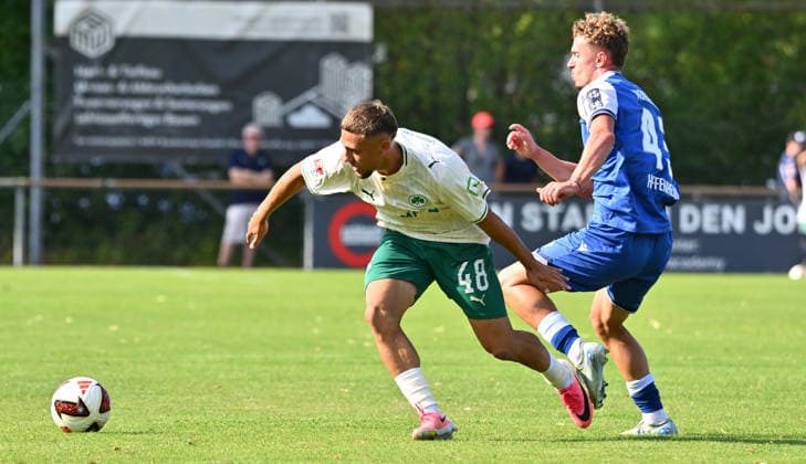 25.07.2026 - Fussball - Saison 2026 2027 - Testspiel Freundschaftsspiel Vorbereitungsspiel - TSG 1899 Hoffenheim - SpVgg Greuther Fürth ( Kleeblatt ) - - Sportfoto Zink - xwoxzix - regulations prohibit any use of photographs as image sequences and or quasi-video - only for editorial use - Jakob Krautkrämer (48, SpVgg Greuther Fürth ) Alex Honajzer (43, TSG 1899 Hoffenheim ) *** July 25, 2026 Soccer Season 2026–2027 Exhibition Match Friendly Match Preseason Match TSG 1899 Hoffenheim SpVgg Greuther Fürth Kleeblatt Sports Photo Zink xwoxzix Regulations prohibit any use of photographs as image sequences and or quasi-video For editorial use only Jakob Krautkrämer 48, SpVgg Greuther Fürth Alex Honajzer 43, TSG 1899 Hoffenheim