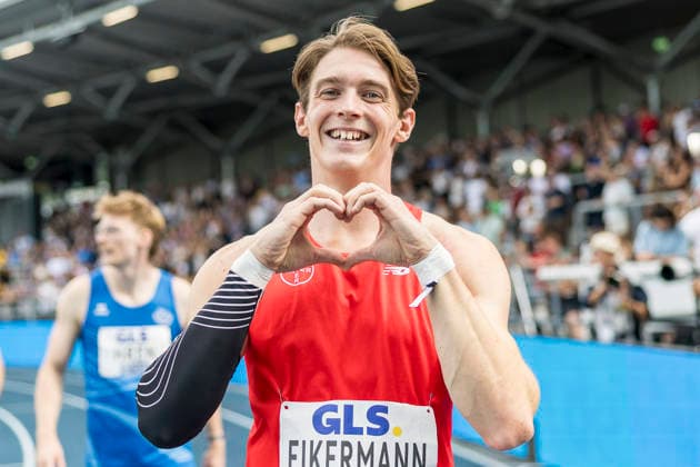 Deutsche Leichtathletik-Meisterschaften; Bochum-Wattenscheid, 25.07.2026 Tim Eikermann (TSV Bayer o4 Leverkusen), 110m Huerden; Deutsche Leichtathletik-Meisterschaften am 25.07.2026 im Lorheide-Stadion, Bochum-Wattenscheid (Nordrhein-Westfalen). *** German Track and Field Championships, Bochum Wattenscheid, July 25, 2026; Tim Eikermann, TSV Bayer 04 Leverkusen, 110-meter hurdles; German Track and Field Championships on July 25, 2026, at Lorheide Stadium, Bochum-Wattenscheid, North Rhine-Westphalia Copyright: xBEAUTIFULxSPORTS AxelxKohringx