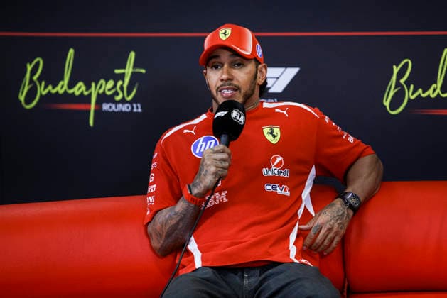F1 - HUNGARIAN GRAND PRIX 2026 HAMILTON Lewis (gbr), Scuderia Ferrari SF-26, portrait press conference, PK, Pressekonferenz during the Formula 1 Hungarian Grand Prix 2026, 11th round of the 2026 Formula One World Championship, WM, Weltmeisterschaft from July 24 to 26, 2026 on the Hungaroring, in Mogyorod near Budapest, Hungary - MogyorodHungary  Copyright: xXavixBonillax