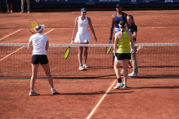 TENNIS - International Tennis Tournament - 37th Palermo Ladies Open Photo by IPA ABACAPRESS.COM86982163 - Palermo, Italy, July 2026. Country Time Club, Palermo Ladies Open 2026, a women s professional tennis tournament on the WTA, Tennis Damen 125 circuit. In the photo: Rasheeda Mcadoo and Adrien Nagy vs. Anastasia Tikhonova and Tamara Zidansek during the women s doubles final Palermo Italy  Copyright: xIPAxSport ABACAx