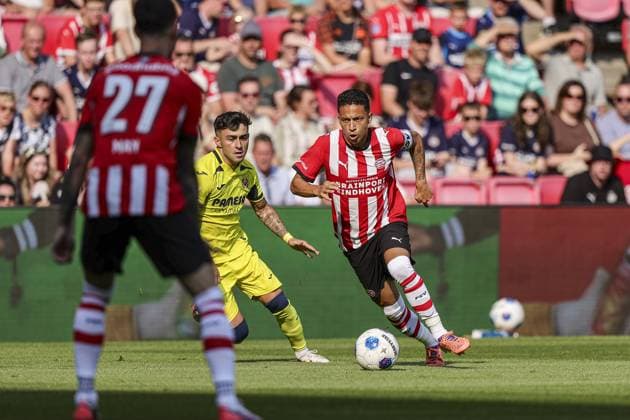 EINDHOVEN , 25-07-2025 , Philips stadium , season 2026 2027 , pre season friendly match , match between PSV and Villarreal CF , picture shows PSV Player Mauro Junior PSV - Villarreal (friendly)  x205199815x Copyright: