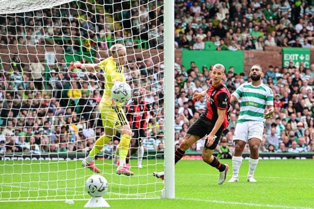 Franceseco Camarda of AC Milan scores his teams second goal of the game during the pre season friendly match between Celtic and AC Milan at Celtic Park, Glasgow, Scotland on Saturday 25th July 2026. Celtic v AC Milan, Pre Season Friendly, Football, Celtic Park, Glasgow, Scotland, UK - 25 Jul 2026Glasgow Celtic Park United Kingdom  Copyright: xAndyxBuchanan Shutterstockx 17004340dm