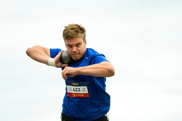 Norgesmesterskapet for friidrett 2026 Trondheim 20260725. Jacob Nicolay Sederholm Hoff fra Stjordal FIK i ovelsen kule menn under NM i friidrett pa Trondheim Stadion lordag. Foto: Beate Oma Dahle NTB Trondheim Norge EDITORIAL USE ONLY. RESTRICTED USE FOR BETTING COMPANIES Ref:_SPO4jAZvPOAqAg.jpg *** 2026 Norwegian Track and Field Championships, Trondheim, July 25, 2026: Jacob Nicolay Sederholm Hoff of Stjordal FIK competing in the men’s shot put at the Norwegian Track and Field Championships at Trondheim Stadium on Saturday. Photo: Beate Oma Dahle, NTB, Trondheim, Norway EDITORIAL USE ONLY; RESTRICTED USE FOR BETTING COMPANIES  Copyright: xBeatexOmaxDahlex xNTBx