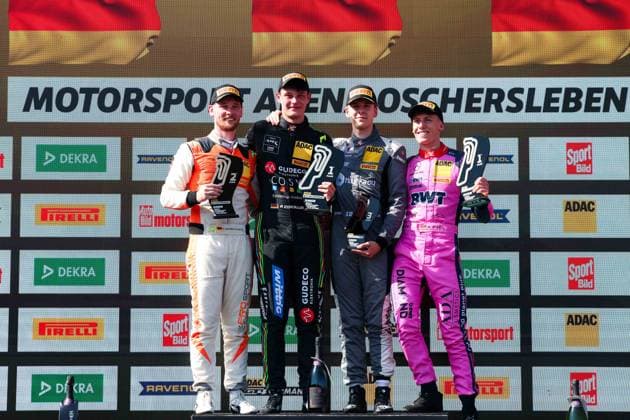 ADAC GT4 Germany, 5. + 6. Rennen Oschersleben 2026 26 Mercedes-AMG GT4, PROsport Racing: Marek Böckmann, Roman Fellner-Feldegg, 04 Aston Martin Vantage AMR GT4 Evo, EastSide Motorsport: Jan Philipp Springob, Philipp Gogollok, 08 Mercedes-AMG GT4, Mücke Motorsport: Alex Connor, Marius Schmid - picture by Gruppe C Photography Oschersleben Oschersleben Sachsen-Anhalt Germany Copyright: xGruppexCxPhotographyx
