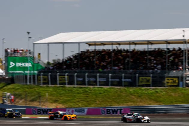 ADAC GT4 Germany, 5. + 6. Rennen Oschersleben 2026 87 Toyota GR Supra GT4 EVO2, CRT Lucas Cartelle, Hudson Schwartz, 26 Mercedes-AMG GT4, PROsport Racing: Marek Böckmann, Roman Fellner-Feldegg - picture by Gruppe C Photography Oschersleben Oschersleben Sachsen-Anhalt Germany Copyright: xGruppexCxPhotographyx