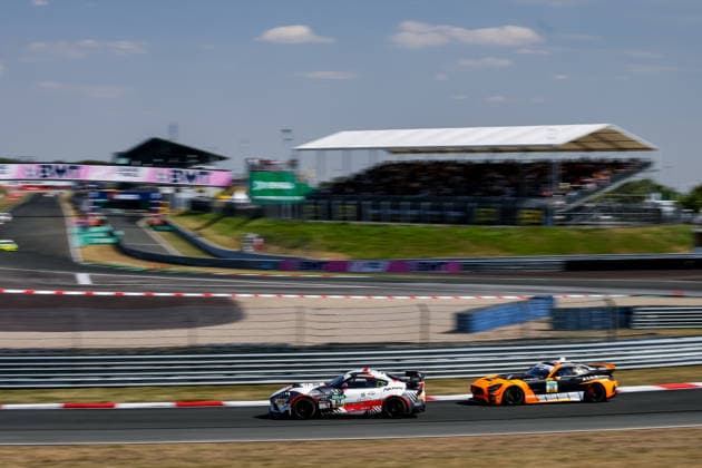 ADAC GT4 Germany, 5. + 6. Rennen Oschersleben 2026 87 Toyota GR Supra GT4 EVO2, CRT Lucas Cartelle, Hudson Schwartz, 26 Mercedes-AMG GT4, PROsport Racing: Marek Böckmann, Roman Fellner-Feldegg - picture by Gruppe C Photography Oschersleben Oschersleben Sachsen-Anhalt Germany Copyright: xGruppexCxPhotographyx