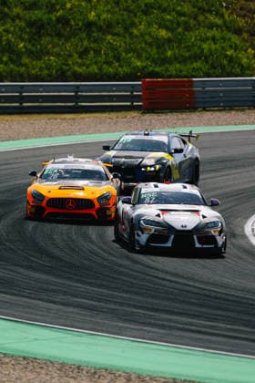 ADAC GT4 Germany, 5. + 6. Rennen Oschersleben 2026 87 Toyota GR Supra GT4 EVO2, CRT Lucas Cartelle, Hudson Schwartz, 51 BMW M4 GT4 Evo, FK Performance Motorsport: Gabriele Piana, Benjamin Sylvestersson, 26 Mercedes-AMG GT4, PROsport Racing: Marek Böckmann, Roman Fellner-Feldegg - picture by Gruppe C Photography Oschersleben Oschersleben Sachsen-Anhalt Germany Copyright: xGruppexCxPhotographyx