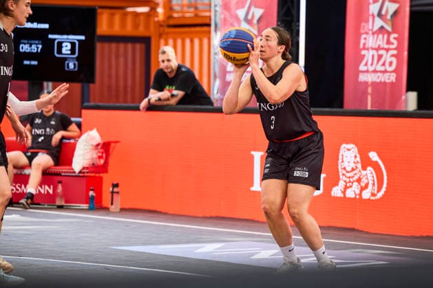 Basketball Gruppenphase Damen - DIE FINALS 2026 3x3 Basketball Gruppenphase Damen am 25.07.2026, Hannover Neues Rathaus Niedersachsen Deutschland *** Women s 3x3 Basketball Group Stage at DIE FINALS 2026: Women s 3x3 Basketball Group Stage on July 25, 2026, at the New City Hall in Hanover, Lower Saxony, Germany