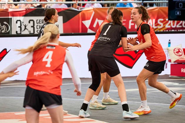 Basketball Gruppenphase Damen - DIE FINALS 2026 3x3 Basketball Gruppenphase Damen am 25.07.2026, Hannover Neues Rathaus Niedersachsen Deutschland *** Women s 3x3 Basketball Group Stage at DIE FINALS 2026: Women s 3x3 Basketball Group Stage on July 25, 2026, at the New City Hall in Hanover, Lower Saxony, Germany