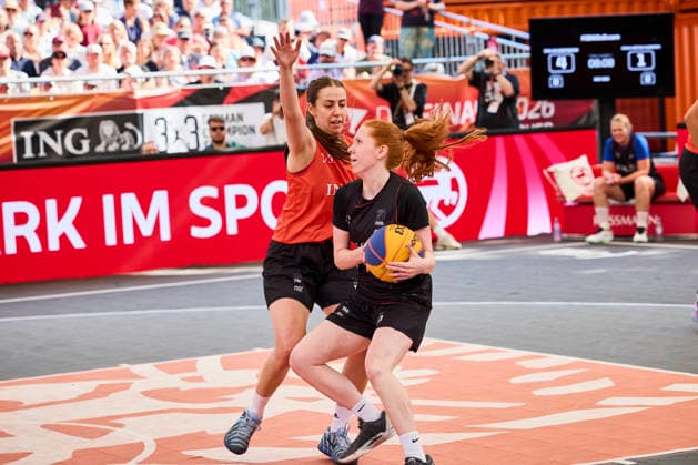 Basketball Gruppenphase Damen - DIE FINALS 2026 3x3 Basketball Gruppenphase Damen am 25.07.2026, Hannover Neues Rathaus Niedersachsen Deutschland *** Women s 3x3 Basketball Group Stage at DIE FINALS 2026: Women s 3x3 Basketball Group Stage on July 25, 2026, at the New City Hall in Hanover, Lower Saxony, Germany