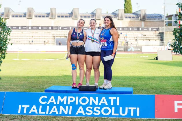 Podio lancio del peso donne during the 2026 Italian Absolute Championships at the Stadium Luigi Ridolfi , Florence, Italy - July 25, 2026. - Athletics  Copyright: xx
