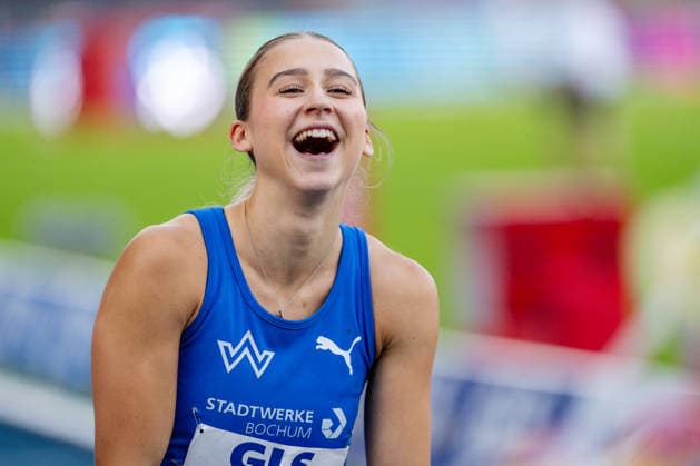 Wattenscheid, 25.07.2026, Leichathletik, Deutsche Meisterschaften, Frauen, 100m Deutsche Meisterin Jolina Ernst (GER, TV Wattenscheid 01) Bochum-Wattenscheid Lohrheidestadion NRW Germany *** Wattenscheid, July 25, 2026, Track and Field, German Championships, Women, 100m German Champion Jolina Ernst GER, TV Wattenscheid 01 Bochum, Wattenscheid, Lohrheidestadion, NRW, Germany