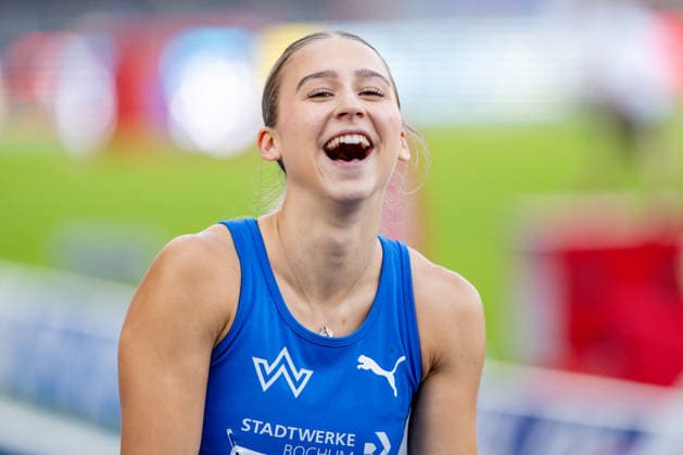 Wattenscheid, 25.07.2026, Leichathletik, Deutsche Meisterschaften, Frauen, 100m Deutsche Meisterin Jolina Ernst (GER, TV Wattenscheid 01) Bochum-Wattenscheid Lohrheidestadion NRW Germany *** Wattenscheid, July 25, 2026, Track and Field, German Championships, Women, 100m German Champion Jolina Ernst GER, TV Wattenscheid 01 Bochum, Wattenscheid, Lohrheidestadion, NRW, Germany