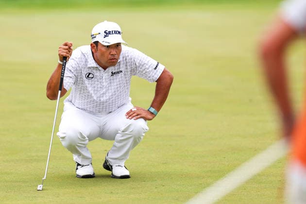 Hideki Matsuyama of Japan lines up a putt on the third tee during the third round of the 2026 3M Open at TPC Twin Cities on July 25, 2026 in Blaine, Minnesota. CSM Blaine USA - ZUMAc04_ 20260725_zma_c04_012 Copyright: xStevenxGarciax
