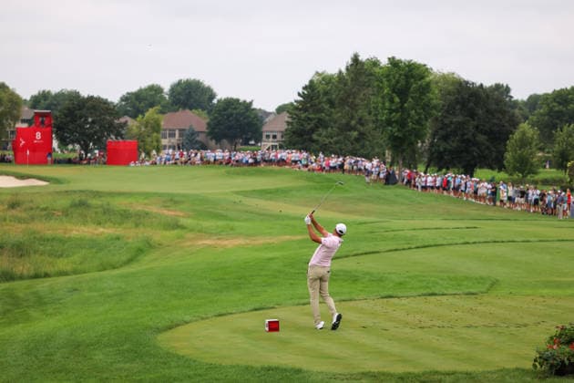 Scottie Scheffler of the United States hits his tee shot on the eighth tee during the third round of the 2026 3M Open at TPC Twin Cities on July 25, 2026 in Blaine, Minnesota. CSM Blaine USA - ZUMAc04_ 20260725_zma_c04_028 Copyright: xStevenxGarciax