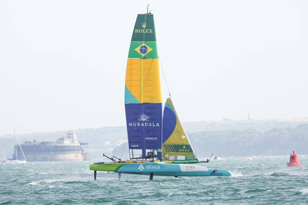 RECORD DATE NOT STATED 25th July 2026; Southsea Common, Portsmouth, Hampshire, England; Emirates Sail Great Britain Grand Prix, Day One; Mubadala Brazil SailGP Team in action HenningxvonxJagow