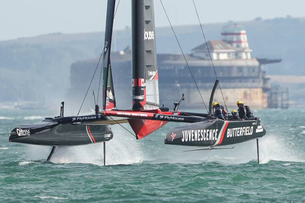 RECORD DATE NOT STATED 25th July 2026; Southsea Common, Portsmouth, Hampshire, England; Emirates Sail Great Britain Grand Prix, Day One; NorthStar SailGP Team (Canada) in action HenningxvonxJagow