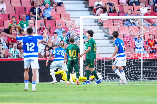 July 25, 2026, Granada, Granada, Spain: Owen Mira of Granada CF celebrates after scoring his team s first goal during the Ciudad de Granada Trophy football match played between Granada CF and Real Betis at Nuevo Los Carmenes stadium on July 25, 2026, in Granada, Spain. Granada Spain - ZUMAa181 20260725_zaa_a181_027 Copyright: xJoaquinxCorcherox