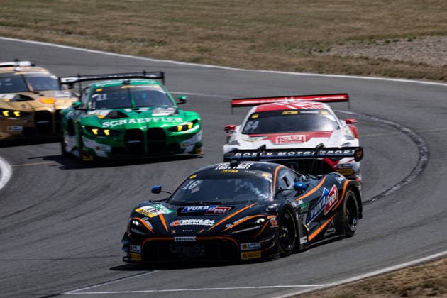 GER, DTM, 9. & 10. Lauf, Motorsport Arena Oschersleben 25.07.2026, Motorsport Arena, Oschersleben, GER, DTM, 9. & 10. Lauf, Motorsport Arena Oschersleben Timo Glock, Dörr Motorsport McLaren 720S GT3 Evo, Tom Kalender, Mercedes-AMG Team Landgraf Mercedes-AMG GT3 Â Foto: Alexander Trienitz Oschersleben Motorsport Arena Sachsen-Anhalt Deutschland *** GER, DTM, Round 9 of 10, Motorsport Arena Oschersleben, July 25, 2026, Motorsport Arena, Oschersleben, GER, DTM, Round 9 of 10, Motorsport Arena Oschersleben: Timo Glock, Dörr Motorsport McLaren 720S GT3 Evo; Tom Kalender, Mercedes-AMG Team Landgraf Mercedes-AMG GT3. Photo by Alexander Trienitz, Oschersleben Motorsport Arena, Saxony-Anhalt, Germany