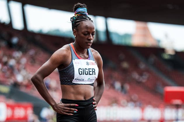 Swiss Athletics Championships, 25.07.2026 ZURICH, SWITZERLAND - JULY 25: Yasmin Giger (LC Zuerich) at the start of the womens 400 m hurdles at the Swiss Athletics Championships on July 25, 2026 in Zurich, Switzerland. *** Swiss Athletics Championships, July 25, 2026, Zurich, Switzerland Yasmin Giger of LC Zurich at the start of the women s 400-meter hurdles at the Swiss Athletics Championships on July 25, 2026, in Zurich, Switzerland Copyright: xBEAUTIFULxSPORTS UlfxSchillerx