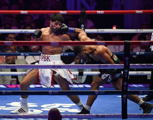 Anthony Joshua v Kristian Prenga: The Comeback Anthony Joshua v Kristian Prenga: The Comeback JEDDAH, SAUDI ARABIA - JULY 25: kelly vs agyarko during the weight in ahead of his fight against Anthony Joshua on the The Comeback fight card at Jeddah Promenade on July 25, 2026 in Jeddah.