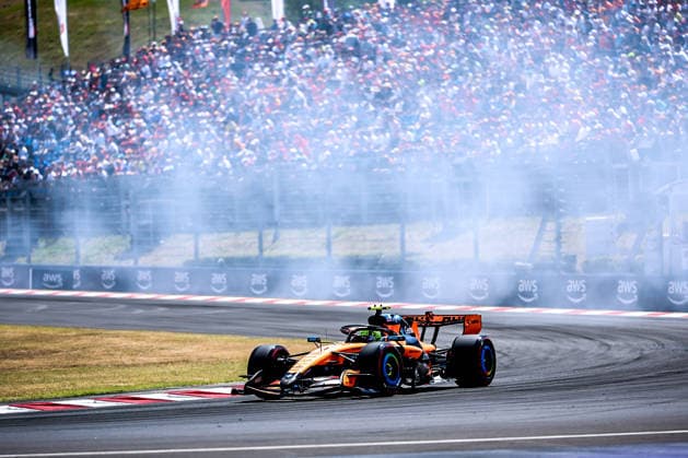 (260725) -- MOGYOROD, July 25, 2026 -- McLaren s Lando Norris of Britain drives during the third free practice session of the Formula One Hungarian Grand Prix at the Hungaroring in Mogyorod, near Budapest, Hungary, July 25, 2026. (Photo by Xinhua) (SP)HUNGARY-MOGYOROD-F1-HUNGARIAN GRAND PRIX-FREE PRACTICE DavidxBalogh 
