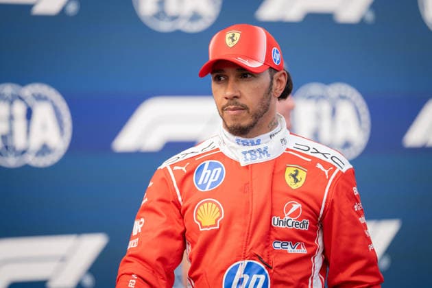 GP Formula 1 Hungary - Lewis Hamilton and Charles Leclerc - Budapest Ferrari driver Lewis Hamilton (44) during post-qualifications interviews at the Hungaroring racetrack in Mogyorod near Budapest, Hungary, on July 25, 2026 ahead of the Formula One Hungarian Grand Prix. Photo by Alexis Jumeau ABACAPRESS.COM Budapest  Copyright: xJumeauxAlexis ABACAx