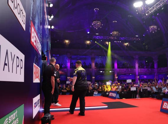World Matchplay Darts 2026 Luke Littler during the World Matchplay darts at Winter Gardens, Blackpool, UK on 25 July 2026. Blackpool Winter Gardens UK Editorial use only , Copyright: xChrisxSargeantx PSI-24531-0035
