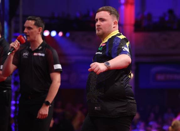 World Matchplay Darts 2026 Luke Littler during the World Matchplay darts at Winter Gardens, Blackpool, UK on 25 July 2026. Blackpool Winter Gardens UK Editorial use only , Copyright: xChrisxSargeantx PSI-24531-0050