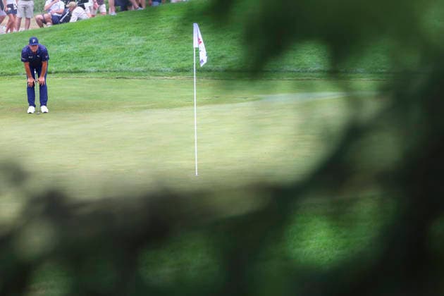 July 25, 2026, Blaine, Minnesota, United States: GARY WOODLAND prepares for a shot at hole nine. This is the third day of the at TPC Twin Cities in Blaine Minnesota. 2026 PGA, Golf Herren 3M Open - Day 3  - ZUMAt166 20260725_zsp_t166_034 Copyright: xMichaelxTurnerx