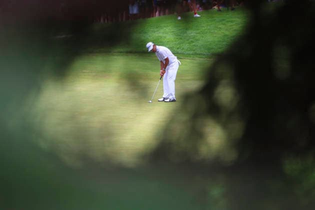July 25, 2026, Blaine, Minnesota, United States: HIDEKI MATSUYAMA putts at hole nine. This is the third day of the at TPC Twin Cities in Blaine Minnesota. 2026 PGA, Golf Herren 3M Open - Day 3  - ZUMAt166 20260725_zsp_t166_035 Copyright: xMichaelxTurnerx