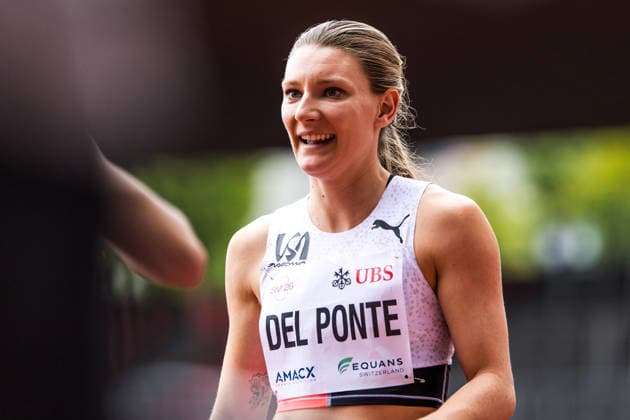 Swiss Athletics Championships, 25.07.2026 ZURICH, SWITZERLAND - JULY 25: Ajla Del Ponte (US Ascona atletica) after the semi final of the womens 100 m at the Swiss Athletics Championships on July 25, 2026 in Zurich, Switzerland. *** Swiss Athletics Championships, July 25, 2026, Zurich, Switzerland. Ajla Del Ponte of US Ascona Atletica after the semifinals of the women s 100-meter dash at the Swiss Athletics Championships on July 25, 2026, in Zurich, Switzerland Copyright: xBEAUTIFULxSPORTS UlfxSchillerx
