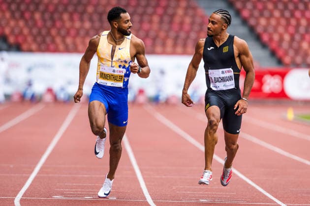 Swiss Athletics Championships, 25.07.2026 ZURICH, SWITZERLAND - JULY 25: Timothe Mumenthaler (Stade Geneve) and Daryl Bachmann (LAS Old Boys Basel) at the Swiss Athletics Championships on July 25, 2026 in Zurich, Switzerland. *** Swiss Athletics Championships, July 25, 2026, ZURICH, SWITZERLAND Timothe Mumenthaler of Stade Genève and Daryl Bachmann of LAS Old Boys Basel at the Swiss Athletics Championships on July 25, 2026, in Zurich, Switzerland Copyright: xBEAUTIFULxSPORTS UlfxSchillerx