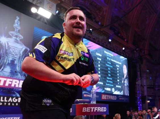 World Matchplay Darts 2026 Luke Littler during the World Matchplay darts at Winter Gardens, Blackpool, UK on 25 July 2026. Blackpool Winter Gardens UK Editorial use only , Copyright: xChrisxSargeantx PSI-24531-0056