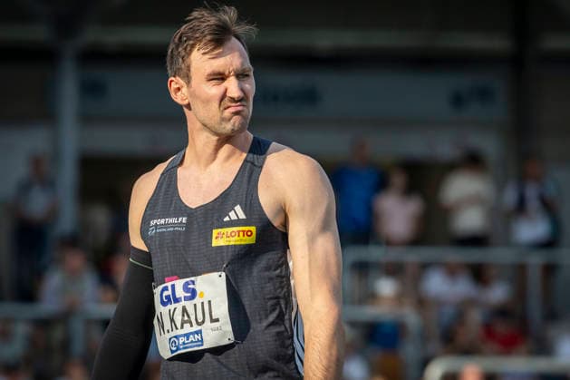Deutsche Leichtathletik-Meisterschaften; Bochum-Wattenscheid, 25.07.2026 Niklas Kaul (USC Mainz) beim Speerwurf; Deutsche Leichtathletik-Meisterschaften am 25.07.2026 im Lorheide-Stadion, Bochum-Wattenscheid (Nordrhein-Westfalen). *** German Track and Field Championships, Bochum-Wattenscheid, July 25, 2026: Niklas Kaul of USC Mainz competing in the javelin throw at the German Track and Field Championships on July 25, 2026, at Lorheide Stadium in Bochum-Wattenscheid, North Rhine-Westphalia Copyright: xBEAUTIFULxSPORTS LeahxKohringx