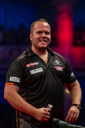 RECORD DATE NOT STATED 25th July 2026, Winter Gardens, Blackpool, Lancashire, England; 2026 Betfred World Matchplay Darts, Day Eight; Dirk van Duijvenbode GodfreyxPitt