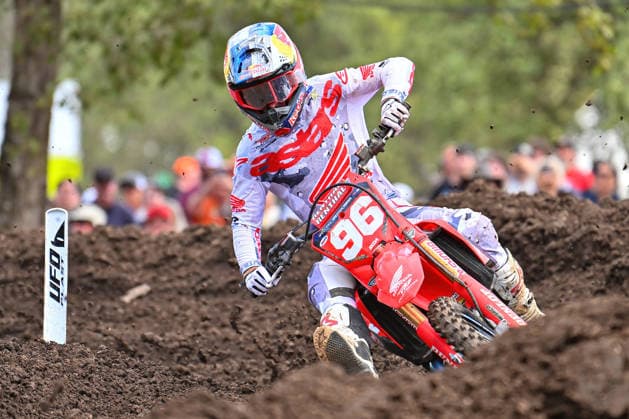 July 25, 2026: Hunter Lawrence (96) aboard his HRC Progressive Honda during Round 25 of the Monster Energy SMX World Championship, WM, Weltmeisterschaft series Pro Motocross 450 second moto at Washougal, WA. Lawrence won the 450 class overall. CSM Washougal United States - ZUMAc04_ 20260725_zma_c04_281 Copyright: xStevexFaberx