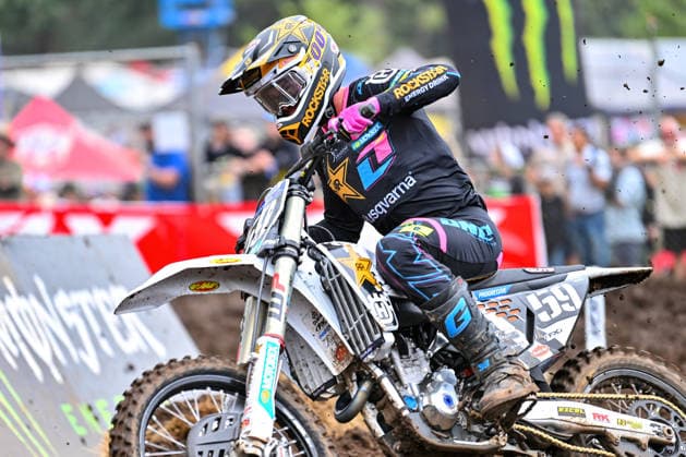July 25, 2026: Casey Cochran (59) Rockstar Energy Husqvarna during Round 25 of the Monster Energy SMX World Championship, WM, Weltmeisterschaft series Pro Motocross 250 class at Washougal, WA. Cole Davies won the 250 class overall, as Casey Cochran was 10th. CSM Washougal United States - ZUMAc04_ 20260725_zma_c04_338 Copyright: xStevexFaberx
