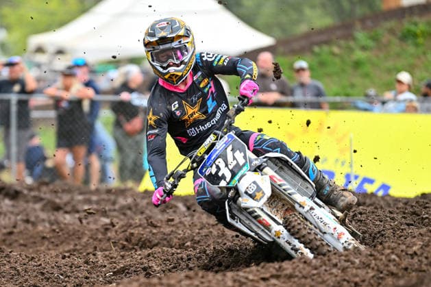 July 25, 2026: 250 class racer Ryder DiFrancesco (34) rides his Rockstar Energy Husqvarana to a second overall 250 finish during Round 25 of the Monster Energy SMX World Championship, WM, Weltmeisterschaft series Pro Motocross 250 class at Washougal, WA. Cole Davies won the 250 class overall. CSM Washougal United States - ZUMAc04_ 20260725_zma_c04_344 Copyright: xStevexFaberx