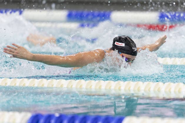Deutsche Sprint- und Lagenmeisterschaften im Schwimmen 2026 50m Schmetterling Frauen Elimination: Die Siegerin Angelina Köhler (Deutscher Schwimm-Verband). Deutsche Sprint- und Lagenmeisterschaften am 25. Juli 2026 im Stadionbad in Hannover., Hannover Niedersachsen Deutschland Stadionbad *** 2026 German Sprint and Individual Medley Swimming Championships, Women’s 50-meter Butterfly Elimination Round: Winner Angelina Köhler, German Swimming Federation. German Sprint and Individual Medley Championships on July 25, 2026, at the Stadionbad in Hanover, Hanover, Lower Saxony, Germany. Stadionbad