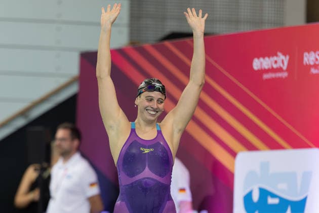 Deutsche Sprint- und Lagenmeisterschaften im Schwimmen 2026 50m Schmetterling Frauen Elimination: Die Siegerin Angelina Köhler (Deutscher Schwimm-Verband). Deutsche Sprint- und Lagenmeisterschaften am 25. Juli 2026 im Stadionbad in Hannover., Hannover Niedersachsen Deutschland Stadionbad *** 2026 German Sprint and Individual Medley Swimming Championships, Women’s 50-meter Butterfly Elimination Round: Winner Angelina Köhler, German Swimming Federation. German Sprint and Individual Medley Championships on July 25, 2026, at the Stadionbad in Hanover, Hanover, Lower Saxony, Germany. Stadionbad