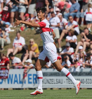 July 25, 2026, Germany, Hollenbach, Bundesliga, 2026–2027 Season, Exhibition Match, Friendly Match, JAKO Exhibition Match, FSV Hollenbach vs. VfB Stuttgart, Chema Andres (VfB)