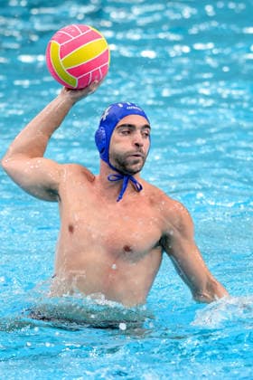 Water polo, Wasserball WORLD CUP, Jacopo Alesiani of Italy throws the ball during the Men s Bronze Medal Match Water Polo World Cup Final match between Australia and Italy at Sydney Olympic Park Aquatic Centre in Sydney, Sunday, July 26, 2026. ( NO ARCHIVING, EDITORIAL USE ONLY SYDNEY NEW SOUTH WALES AUSTRALIA  Copyright: xSTEVENxMARKHAMx 20260726148169354875